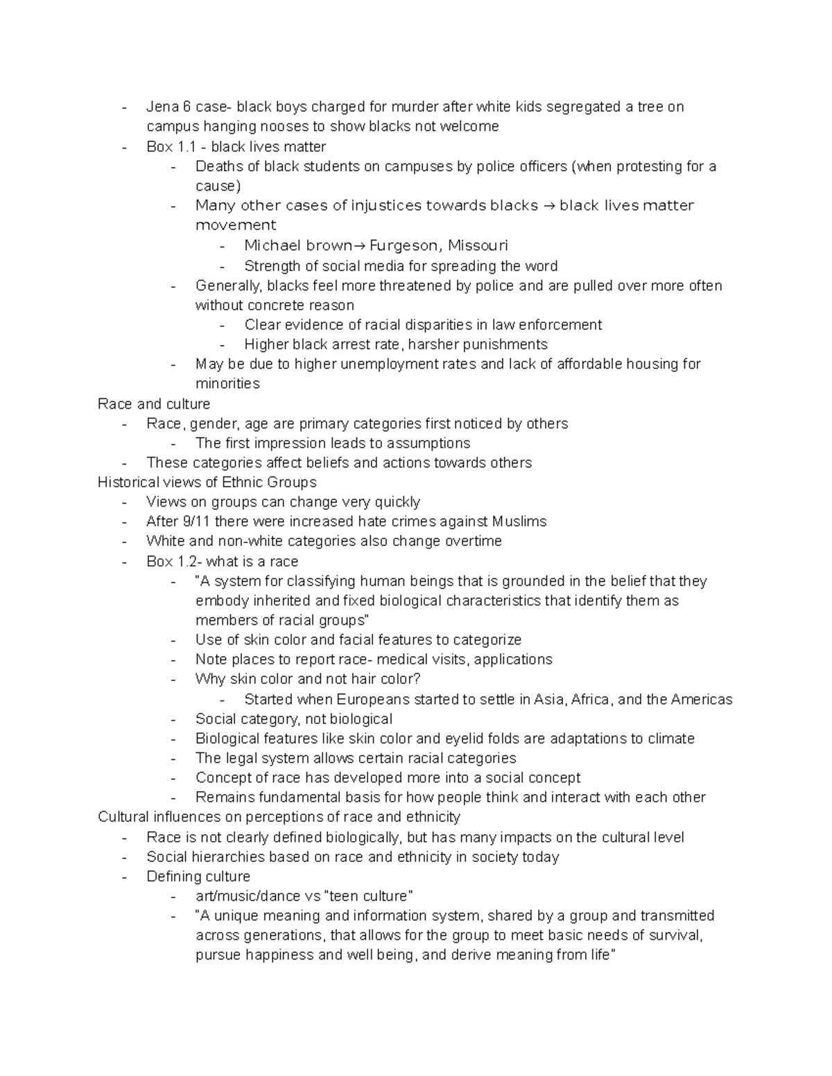 Chapter 1 textbook notes - Jena 6 case- black boys charged for murder ...