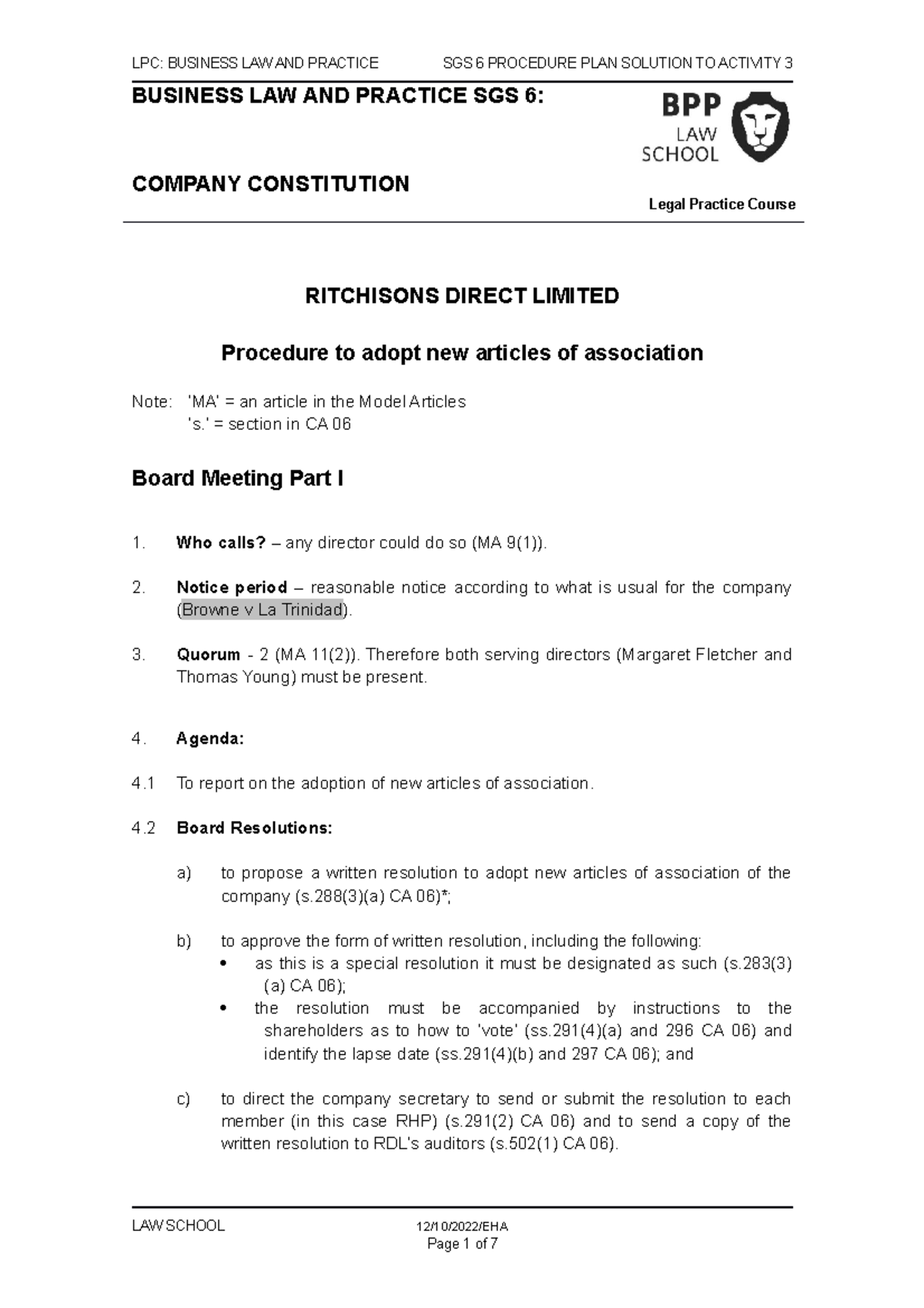 BLP+SGS+6+Activity+3+Solution+22-23 - BUSINESS LAW AND PRACTICE SGS 6 ...