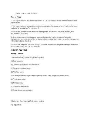 Chap 5- OM Questions - Practice Material for Chapter 5 of Operations ...