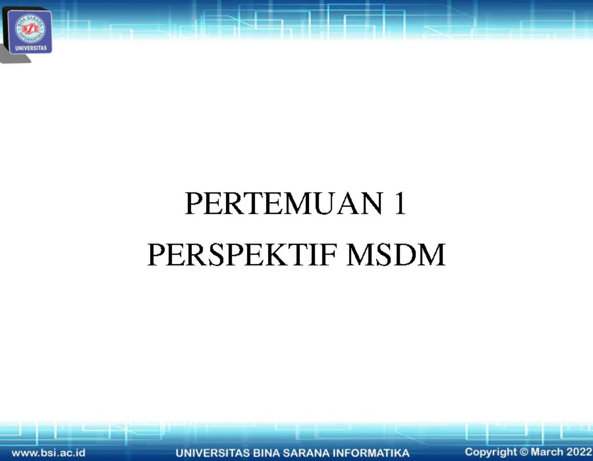 Manajemen SDM - Praktek - PERTEMUAN 1 PERSPEKTIF MSDM PERSPEKTIF MSDM ...