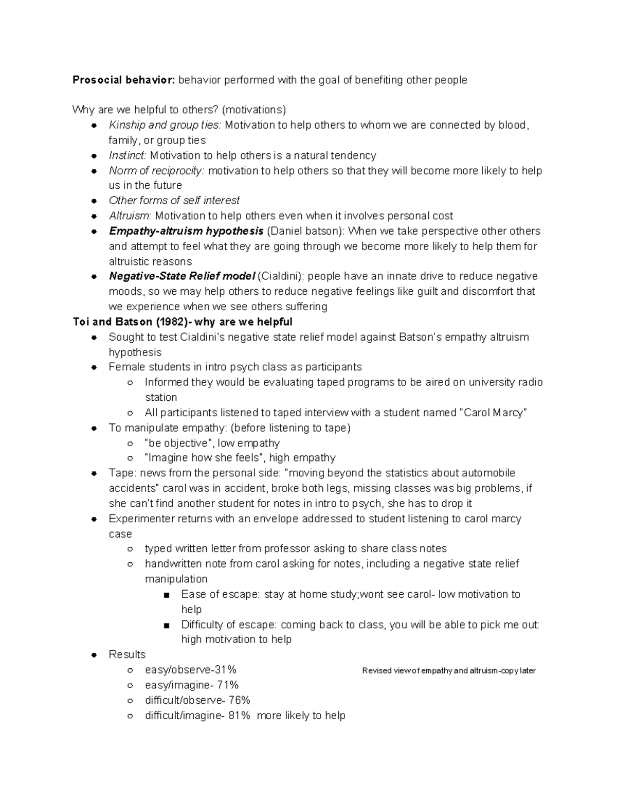 Prosocial Behavior - Prosocial behavior: behavior performed with the ...