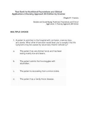 TB Nutrition CH 4- Grodner 7th Ed. - NURSINGTB Chapter 04 ...