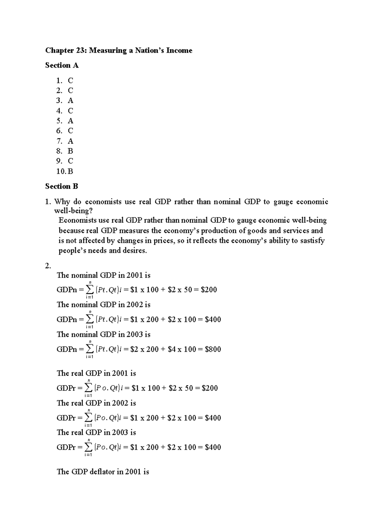 BT Chapter 23 - Some exercises - Chapter 23: Measuring a Nation’s ...