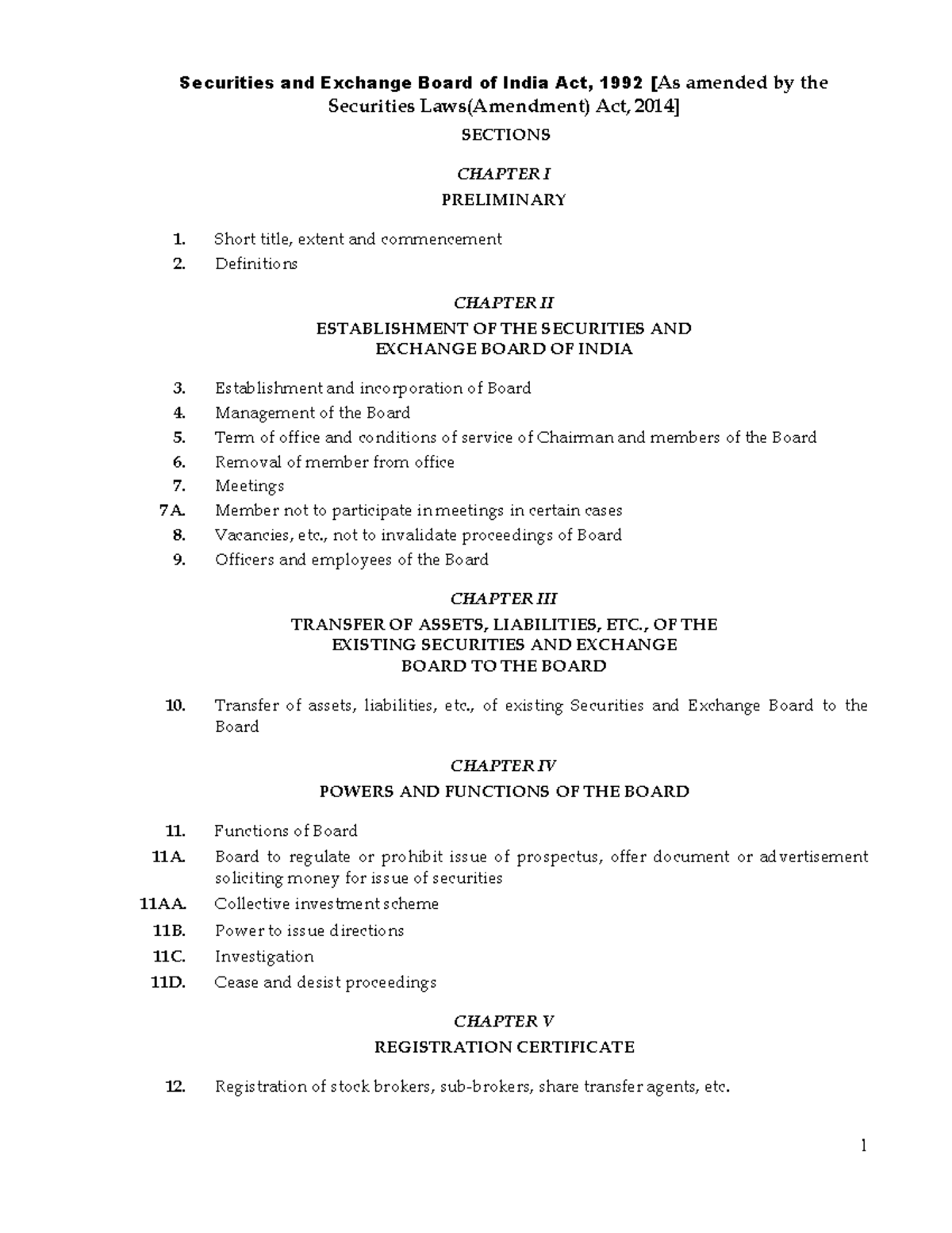 Sebi act true notes please check the pages regularly so as to make it ...