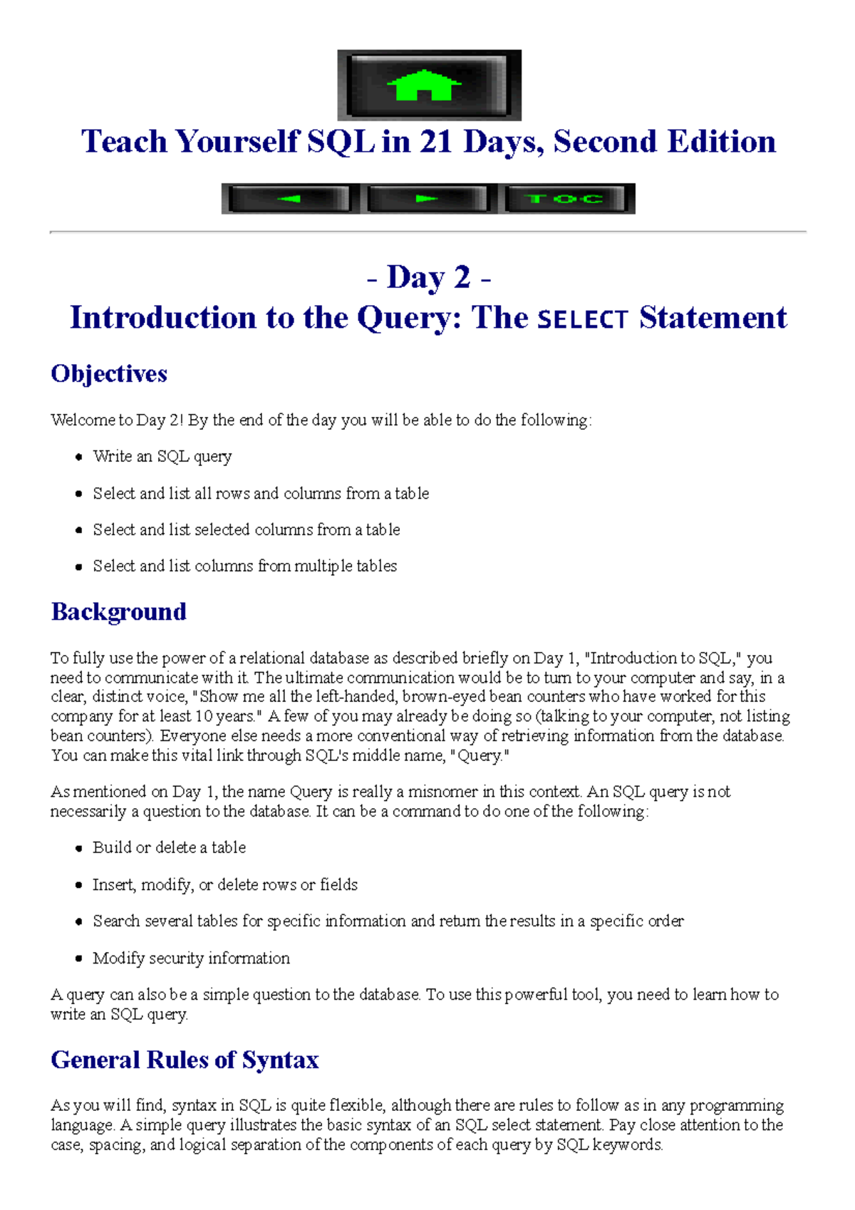 Querying the Day One Database