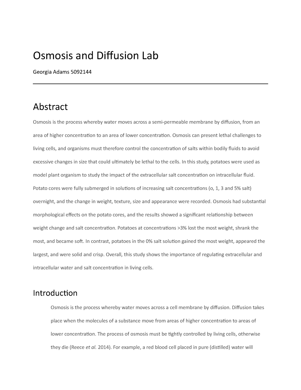 Реферат: Osmosis Essay Research Paper Osmosis and Diffusion