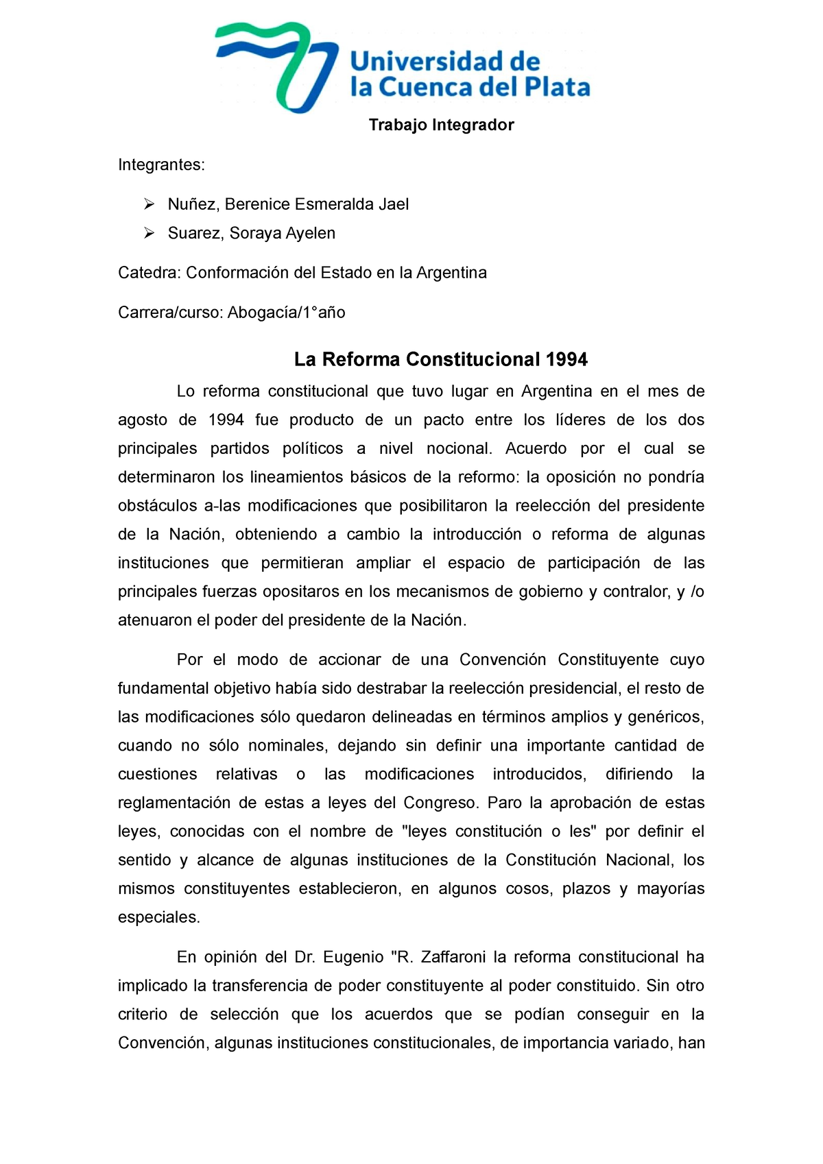 La Reforma Constitucional 1994 - Historia Constitucional Argentina ...