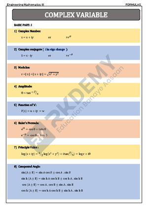 ( Statistical Technique ) M III Formulas watermark - Engineering ...
