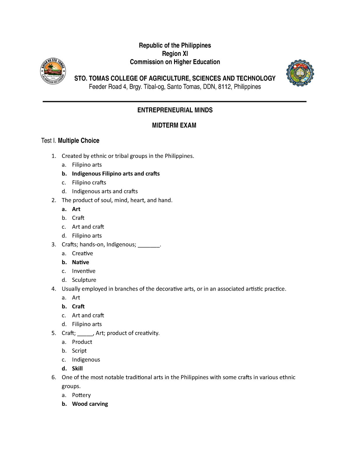 Midterm Exam - Mnvfdj - Republic Of The Philippines Region XI ...