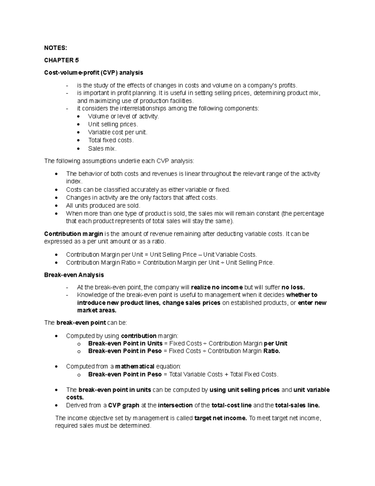 Notes Chapter 05 - STANDARD COSTS AND VARIANCE ANALYSIS - NOTES ...