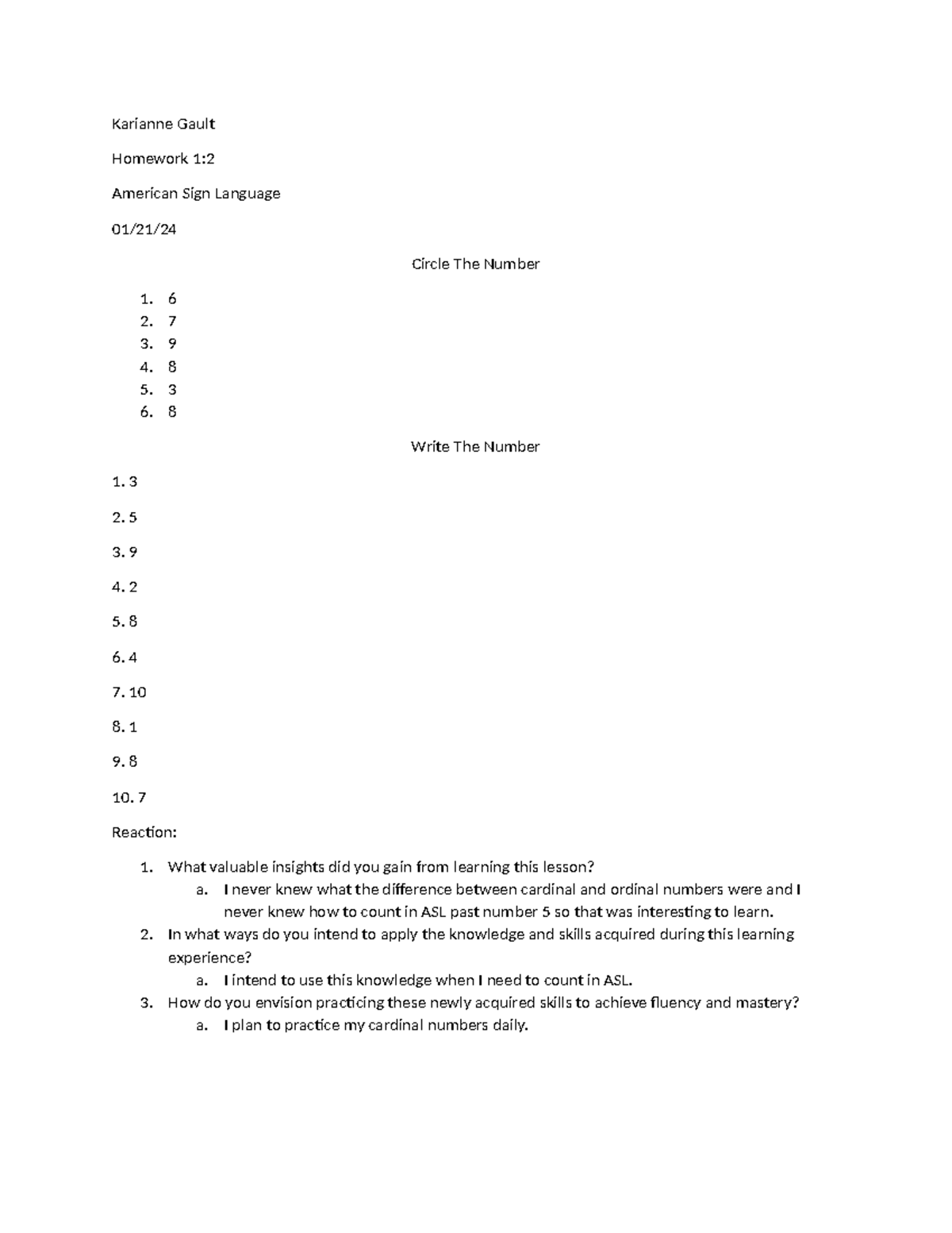 Homework 1-2 Gault, Kari - Karianne Gault Homework 1: American Sign ...