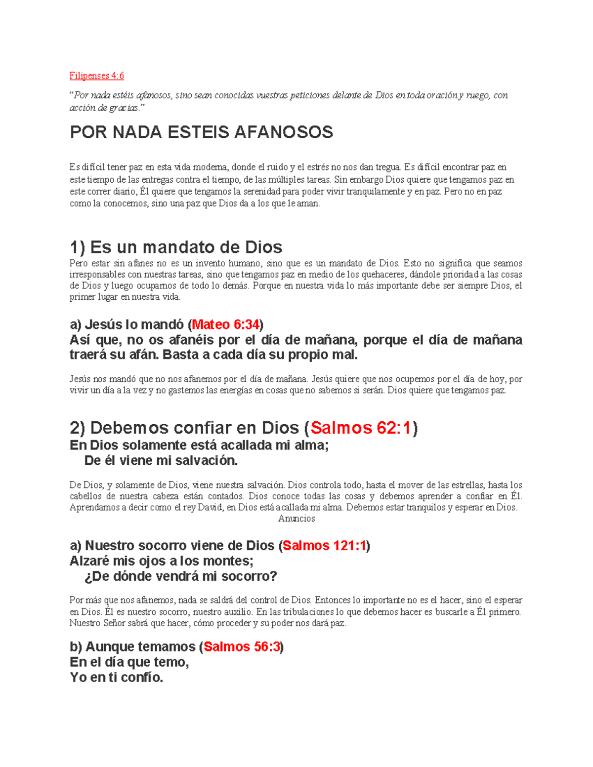 576338995 Sermon Por Nada Esteis Afanosos - Filipenses 4: “Por nada ...