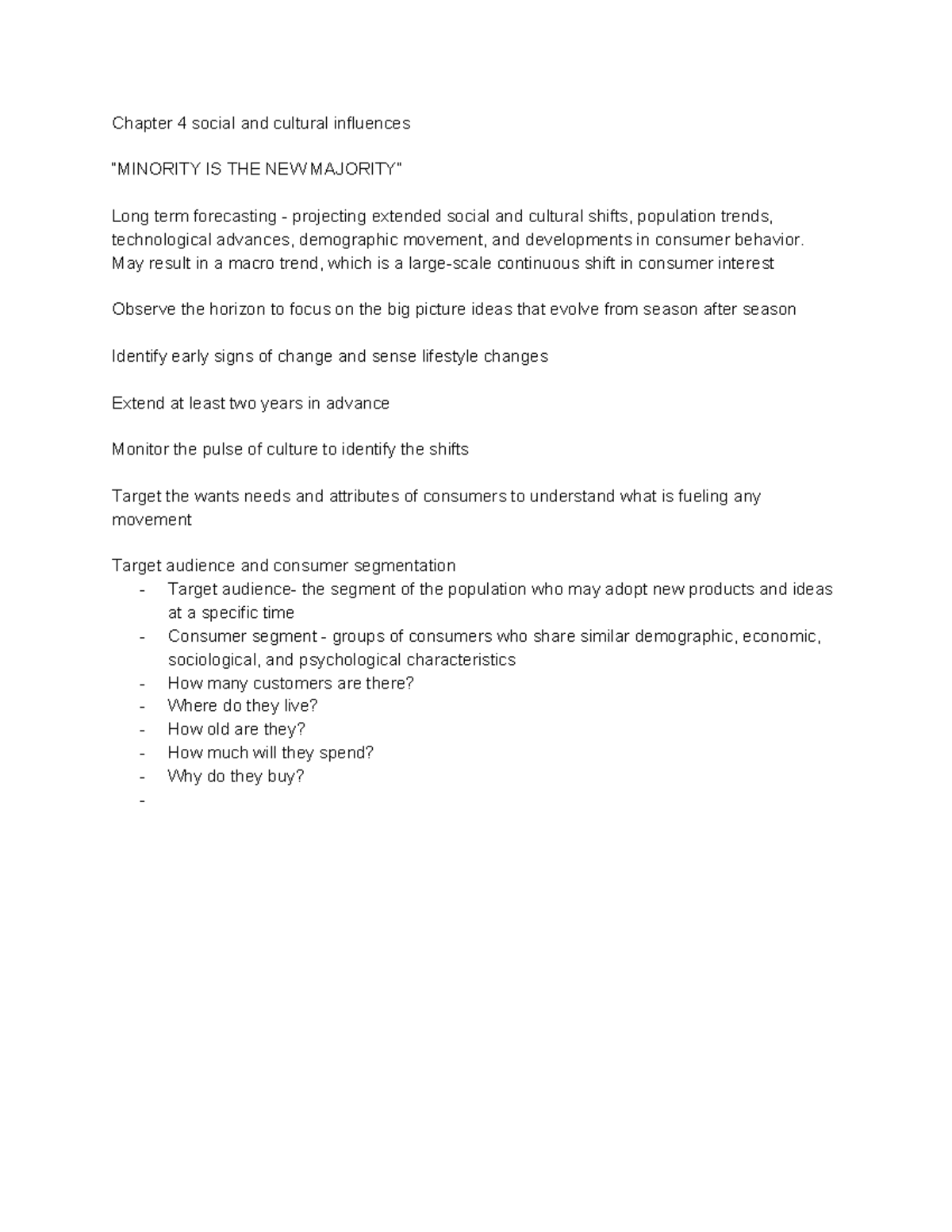 Trend spotting social and cultural influences - Chapter 4 social and ...