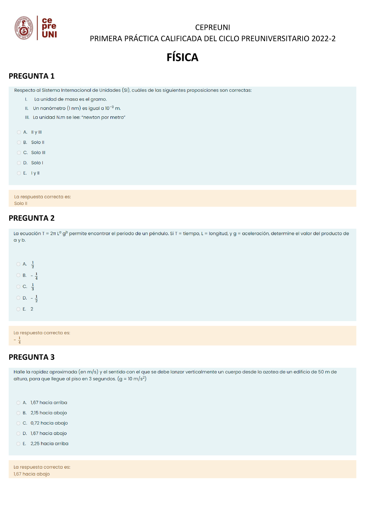 PC01 2022-2 - 1 Practica Calificada Del 2022-2 - PRIMERA PR¡CTICA ...