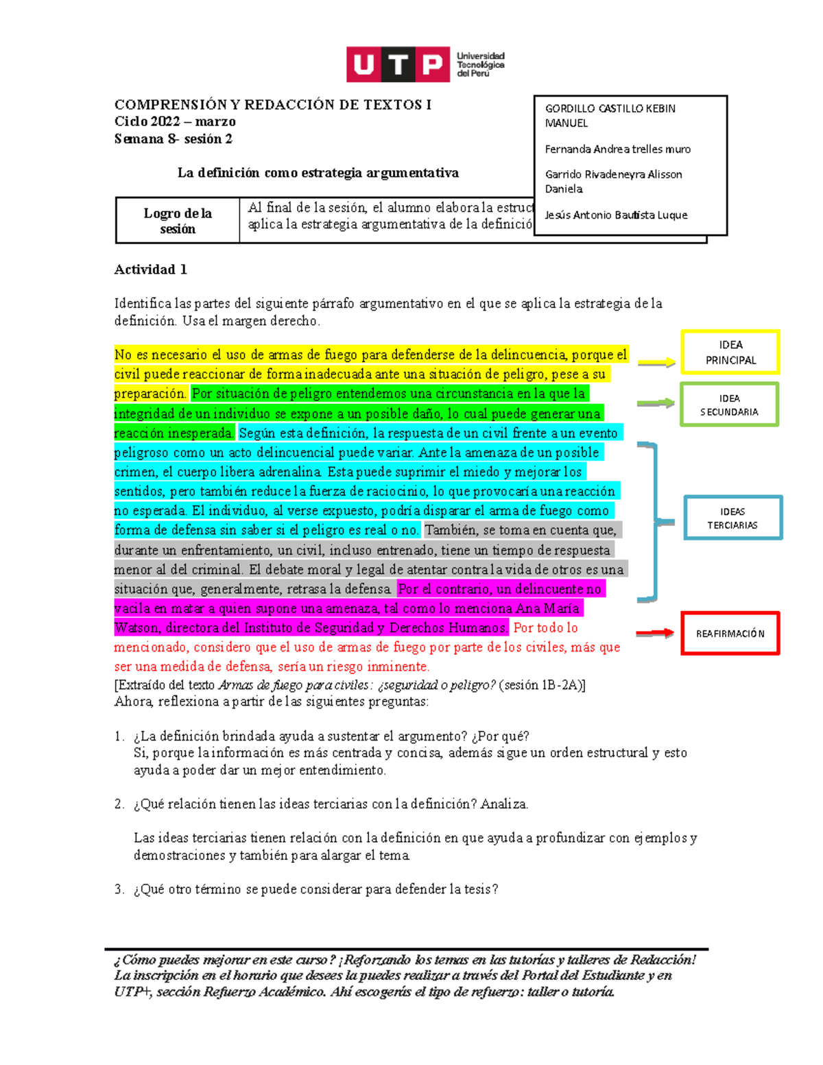 S08.s2 La Definición Como Estrategia Argumentativa (material) 2021 ...