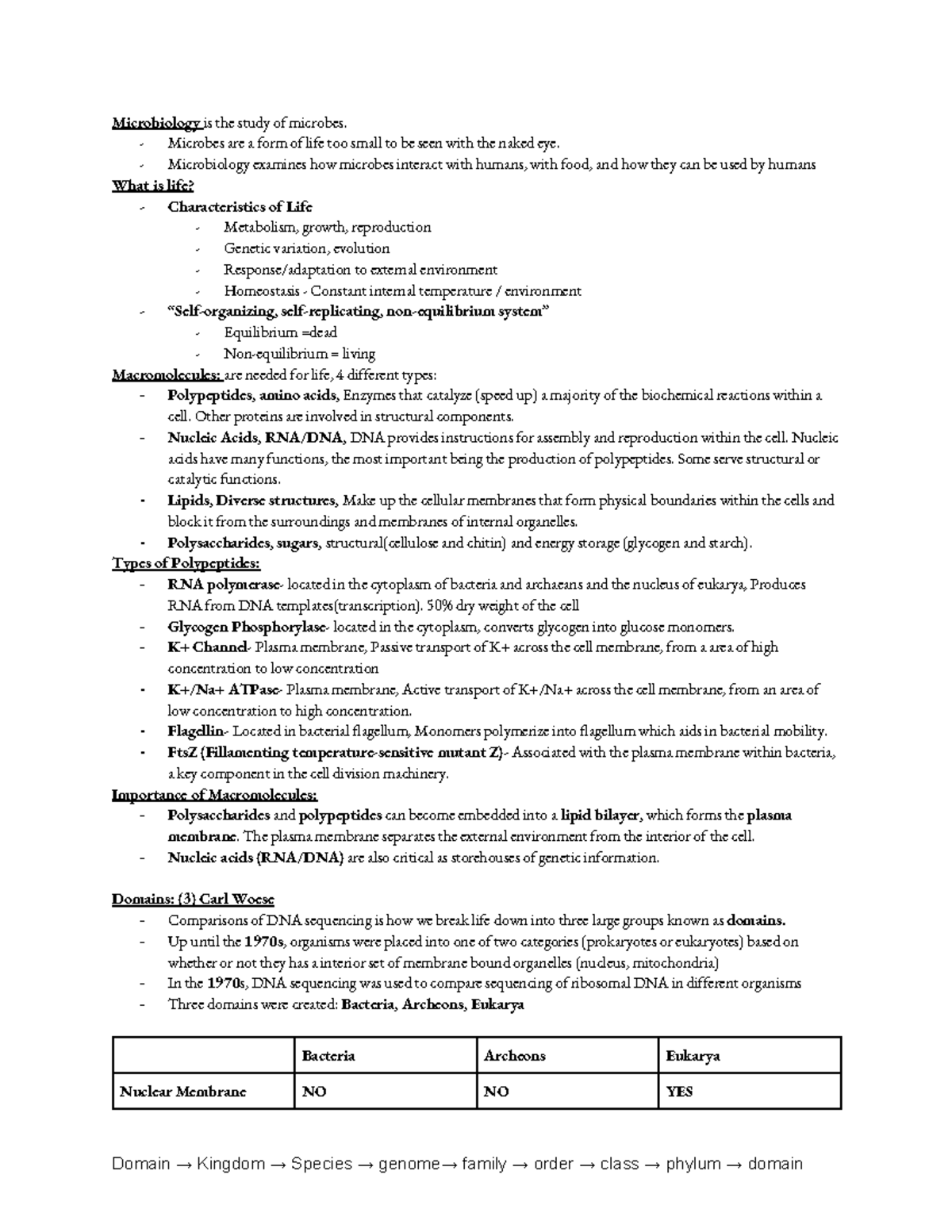 Copy of Microbiology Test 1 review - Microbiology is the study of ...