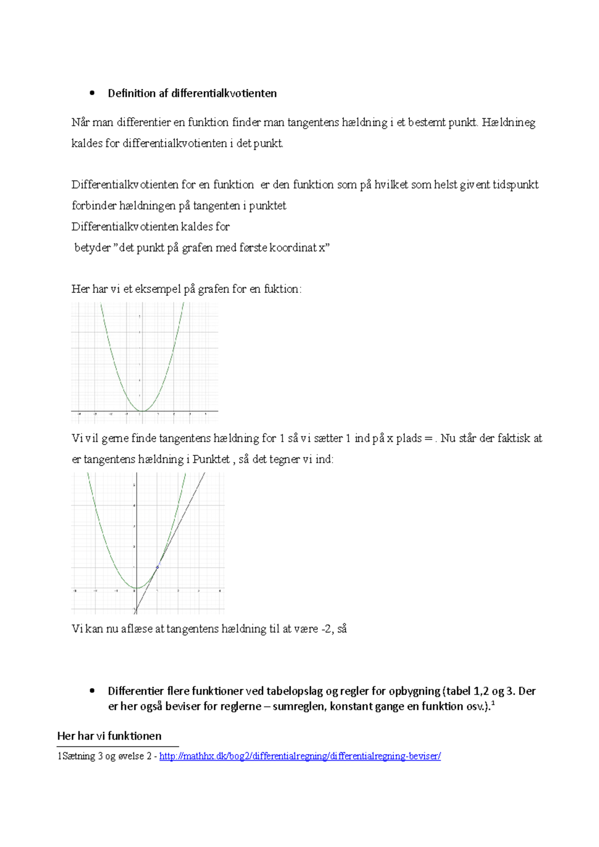 Mat - Emneopgave Differentialregning - Definition Af ...