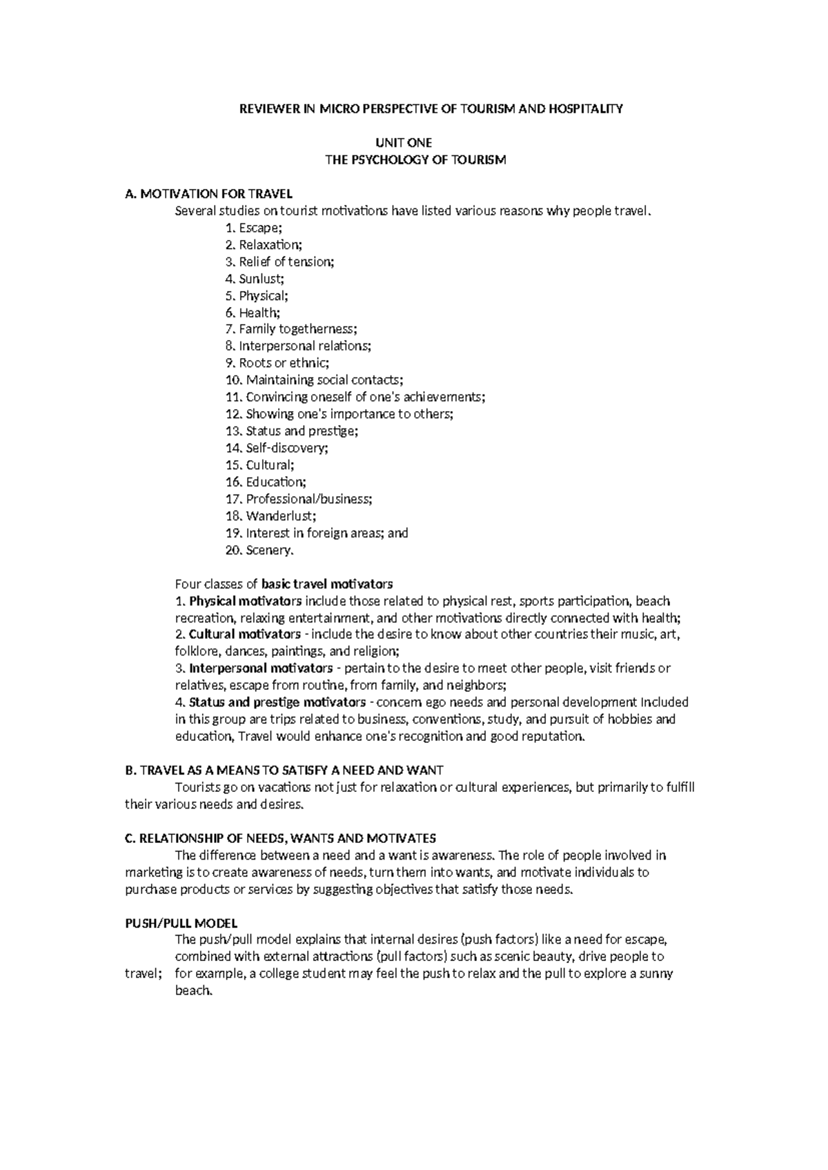 Reviewer IN Micro Perspective OF Tourism AND Hospi - REVIEWER IN MICRO ...