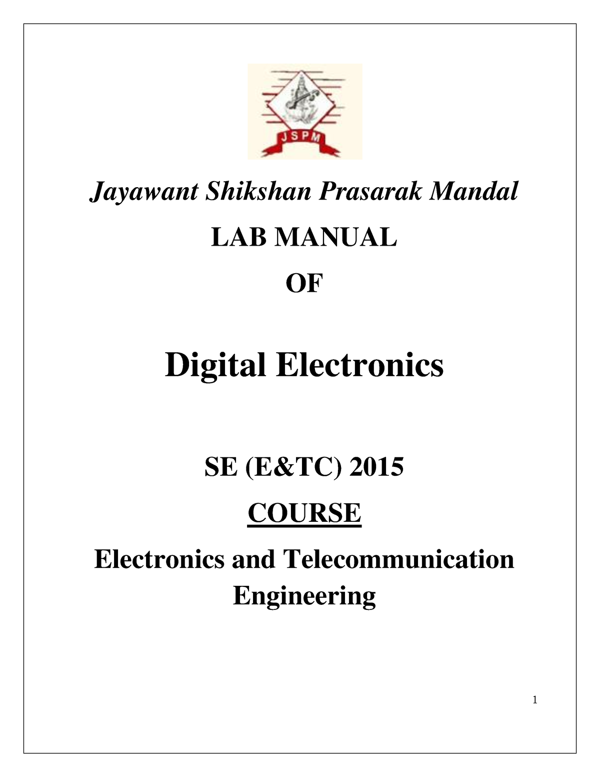 Digital circuits practical - Jayawant Shikshan Prasarak Mandal LAB ...