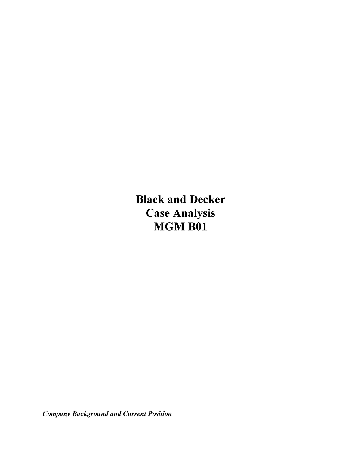 Black & Decker Corp.: Spacemaker Plus Coffeemaker (A) Case Solution And  Analysis, HBR Case Study Solution & Analysis of Harvard Case Studies