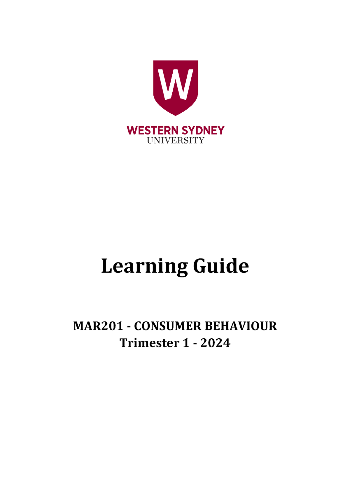 Consumer Behaviour LG 2024 T1 Learning Guide MAR201 CONSUMER   Thumb 1200 1697 