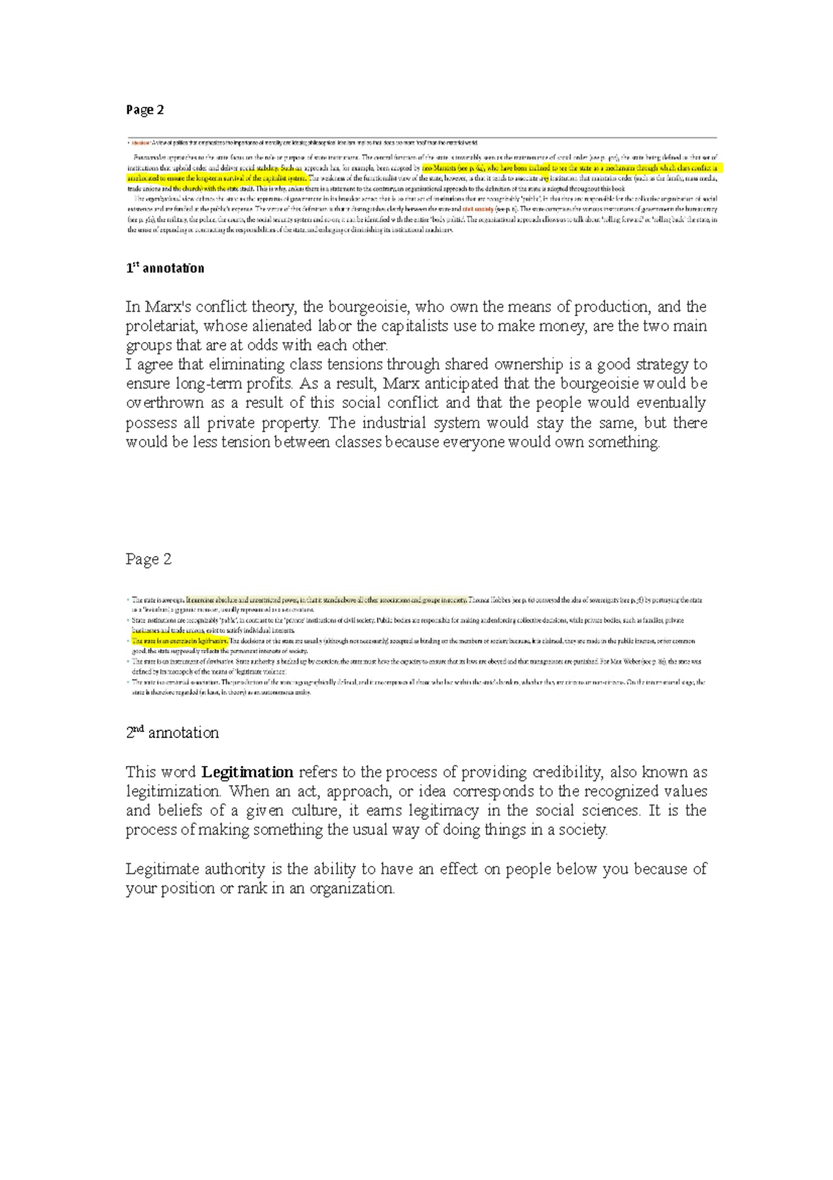 Annotations - Page 2 1 st annotation In Marx's conflict theory, the ...