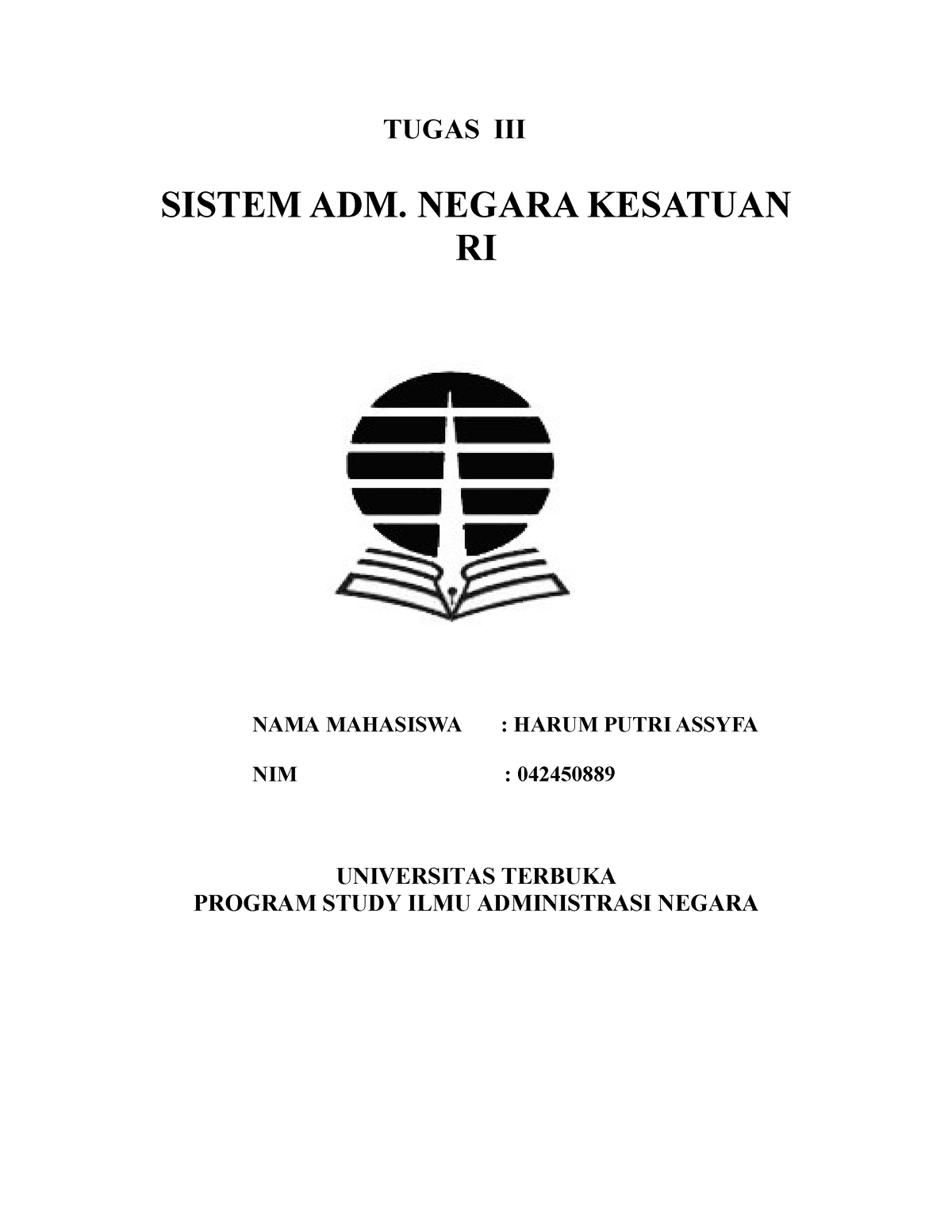 Scribd Nothing Tugas Iii Sistem Adm Negara Kesatuan Ri Nama Mahasiswa Harum Putri Assyfa 