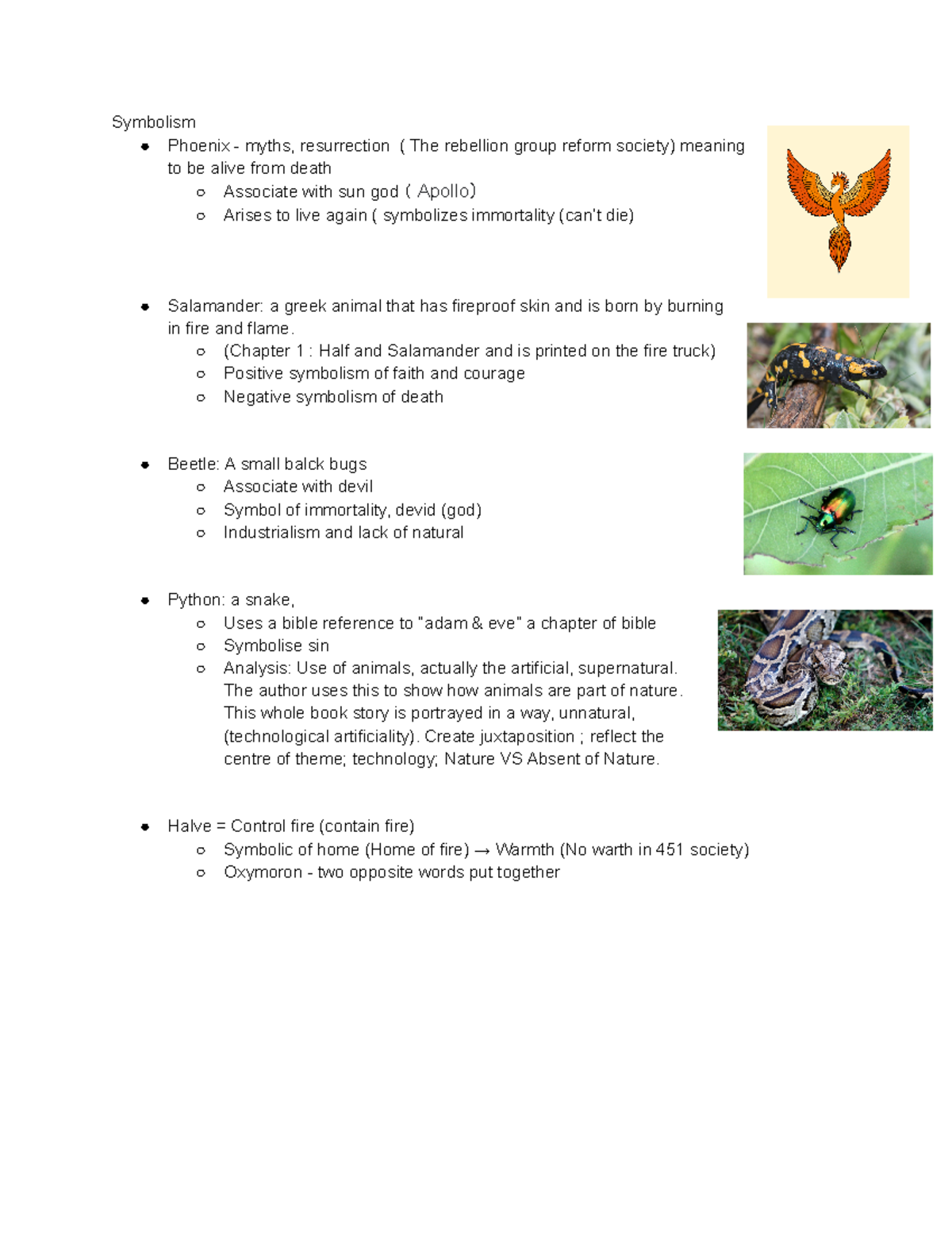Fahrenheit 451 Symbolism Symbolism Phoenix myths, resurrection