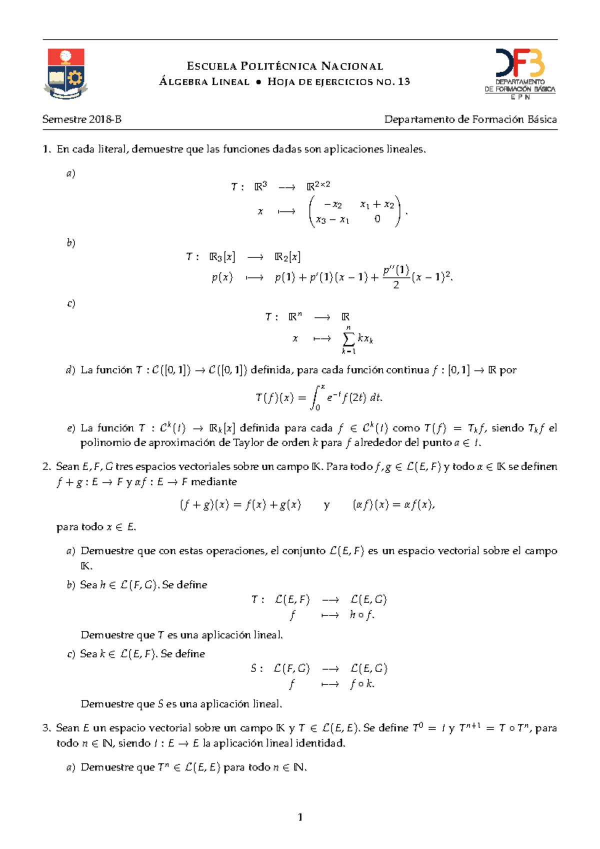 Hoja Ejercicios Algebra 13 Studocu