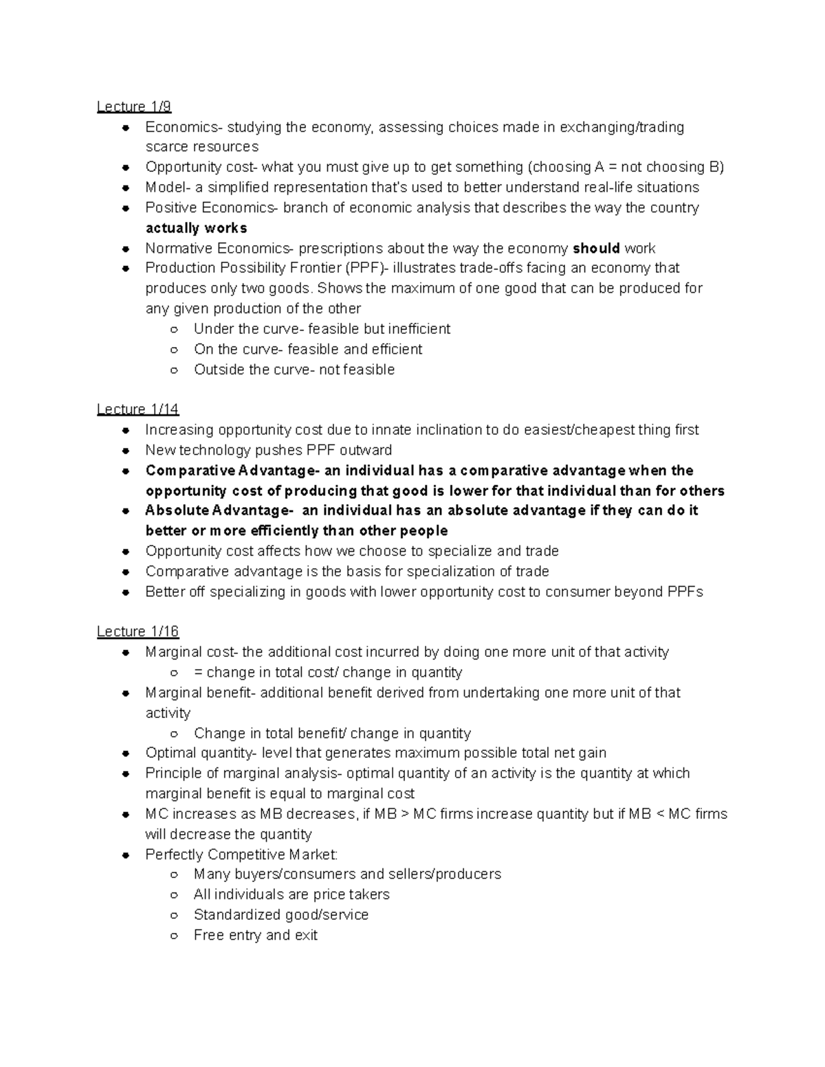 Econ 101 Exam #1 - Preparation For The First Exam In Econ 101 ...