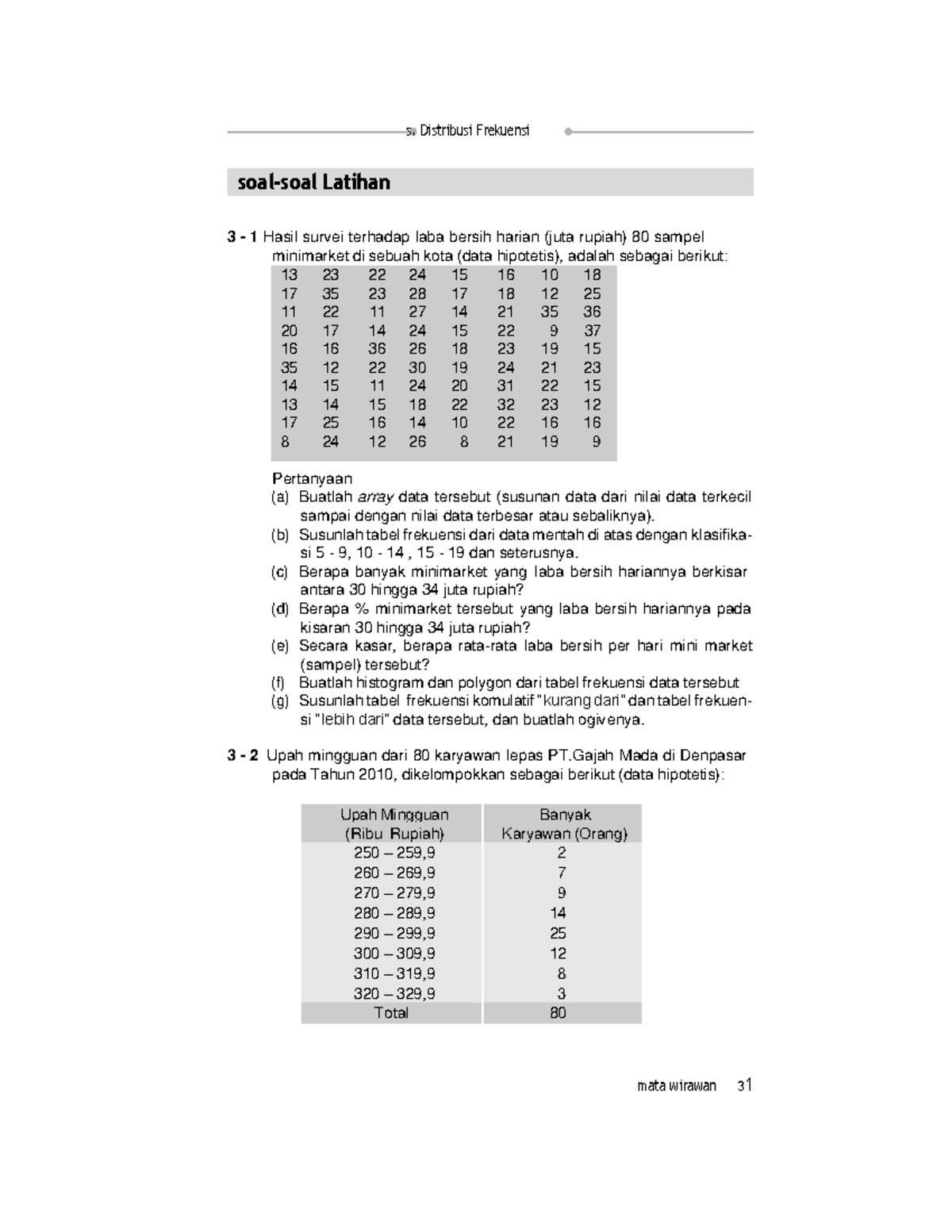 Statistik Deskriptif-9 - soal soal––soal Latihansoal Latihan 3 - 1 ...