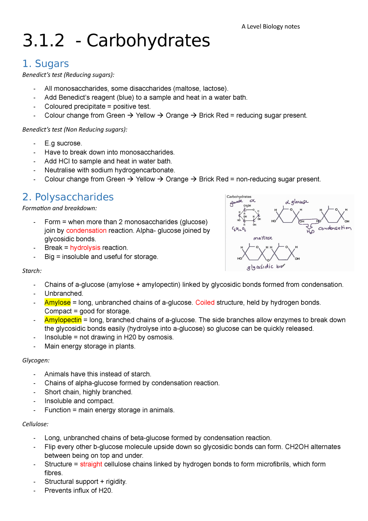 Properties Of Monosaccharides  A-Level Biology Revision Notes