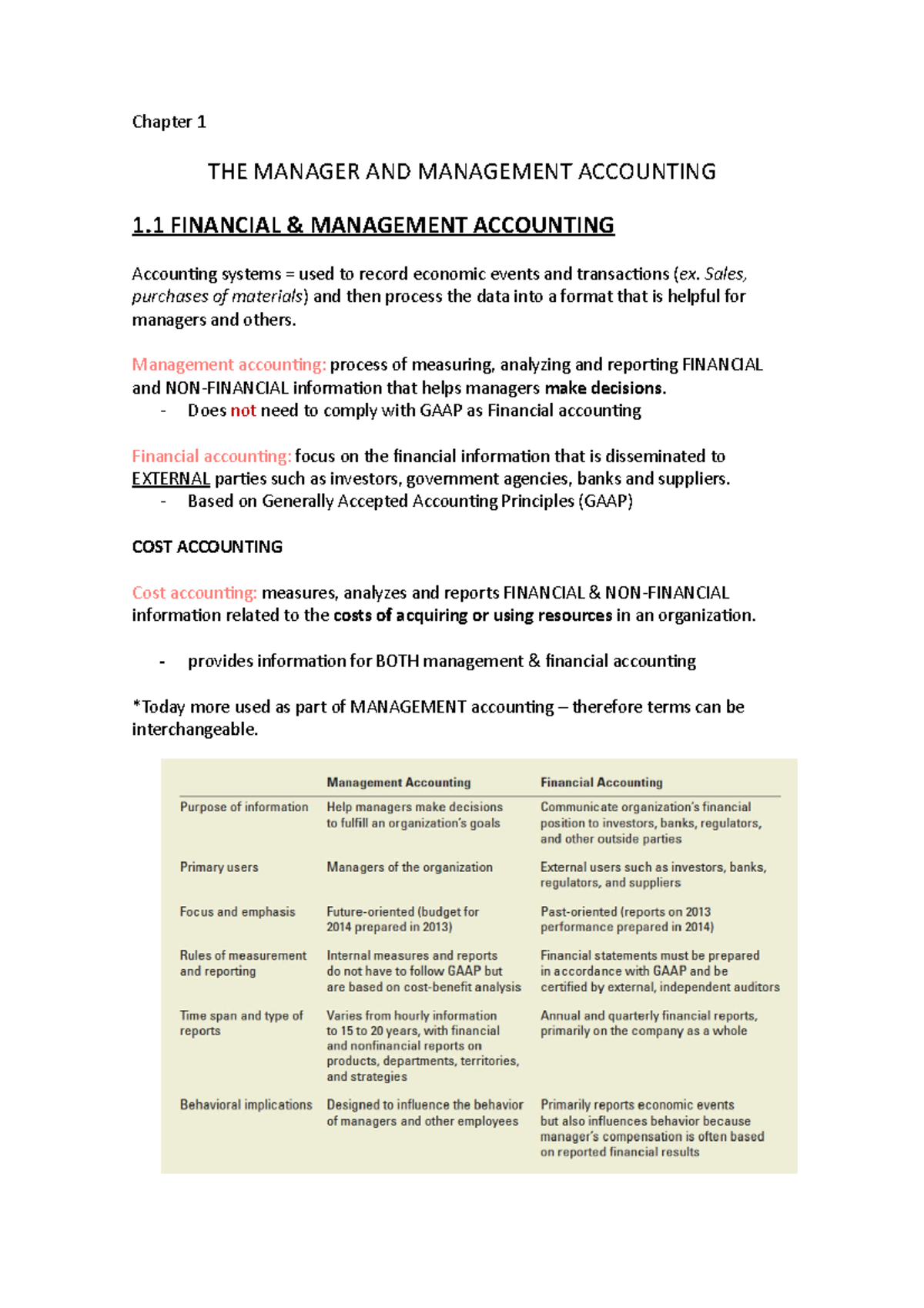 Conta Chapter 1 - Apuntes 1 - Chapter 1 THE MANAGER AND MANAGEMENT ...