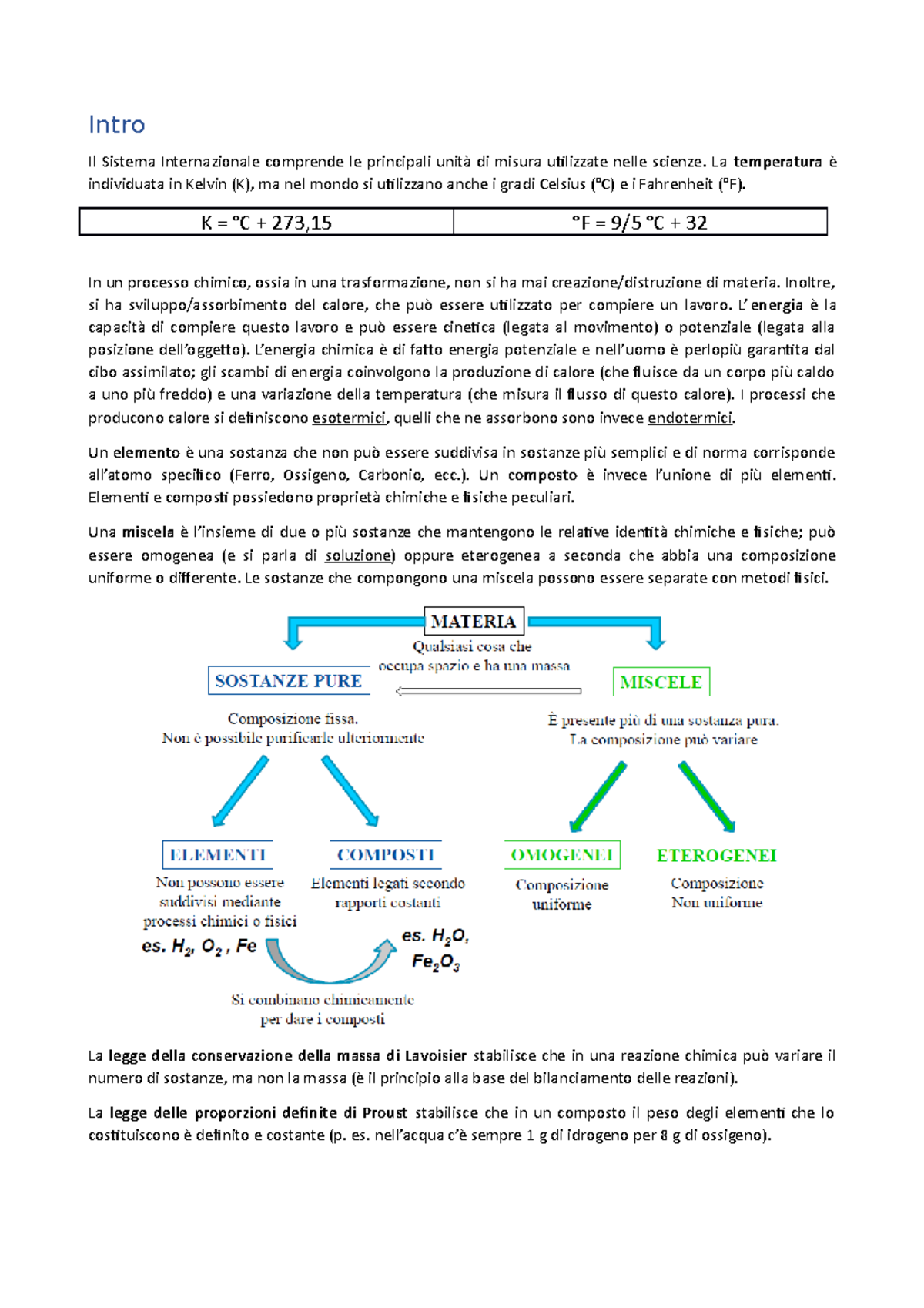 Chimica gen. e Sintesi Intro Il Sistema Internazionale