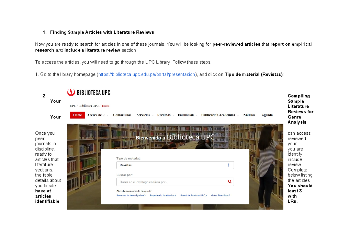Week 1 In-class Activity 1 Compiling Your Sample Literature Reviews for ...