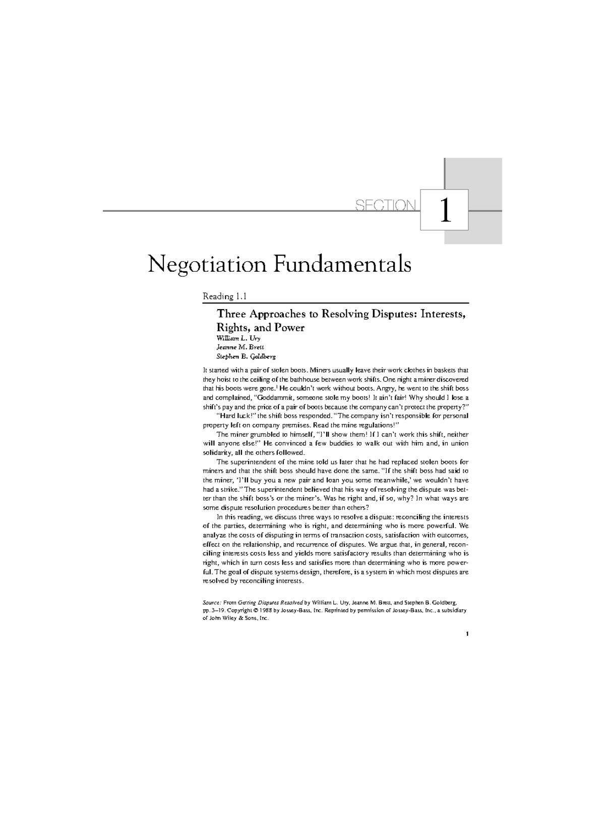 Negotiation-fundamentals Compress - Reading 1. Three Approaches To ...