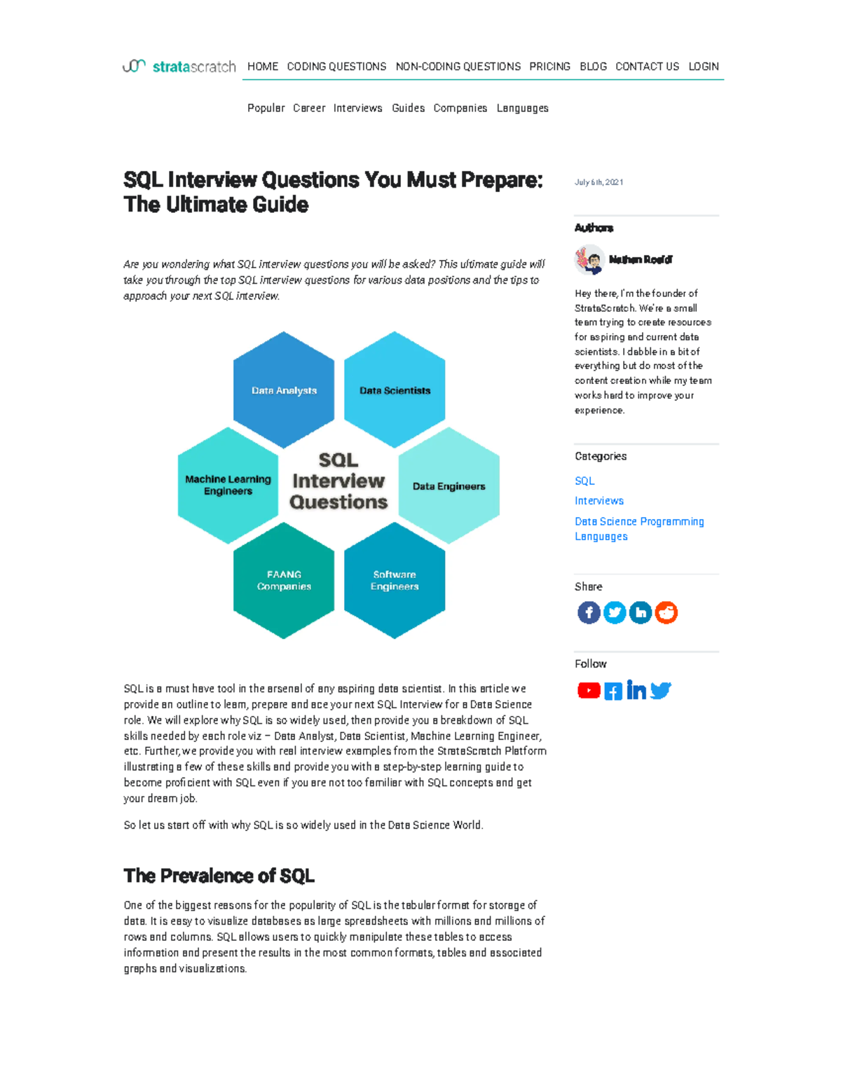 SQL Interview Question - SQL is a must have tool in the arsenal of any ...