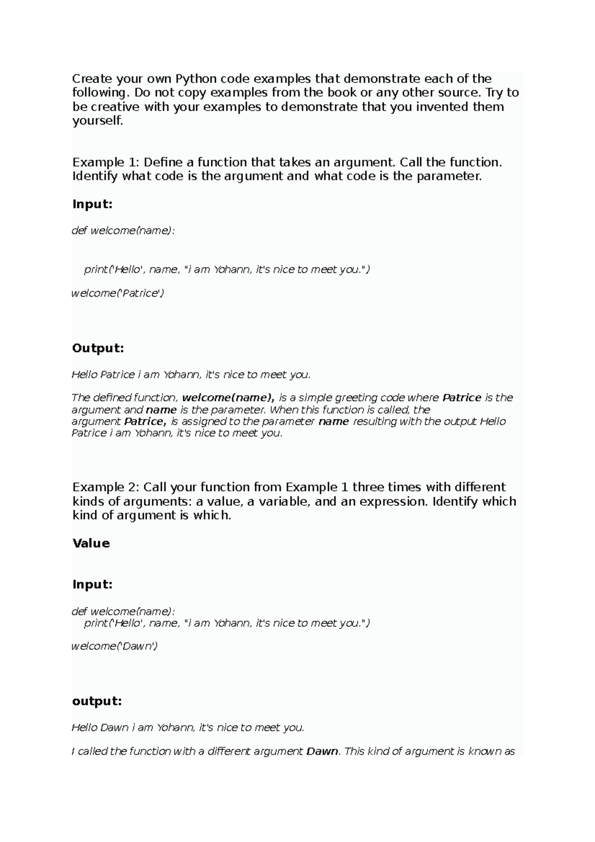 CS1101 Python Unit 2 Assignment submission - Create your own Python ...