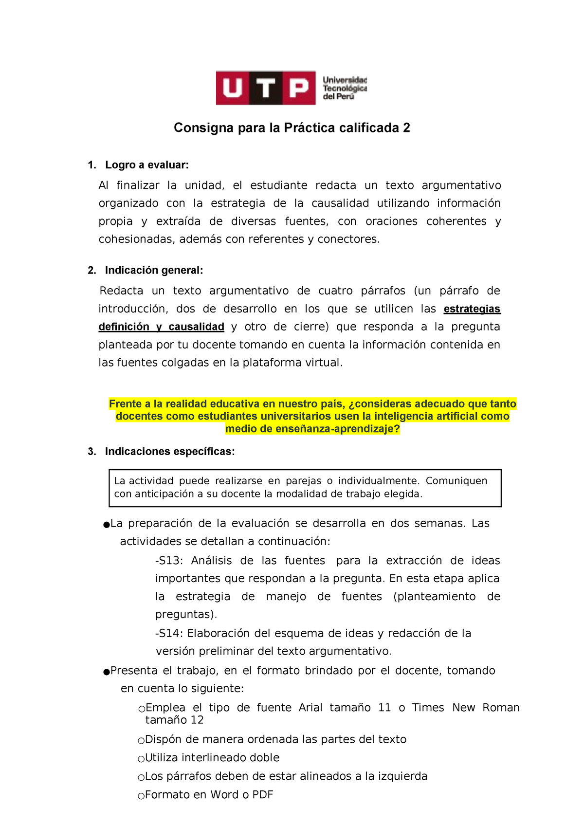 Semana 15 - Versiòn Final De La PC2 - Consigna Para La Práctica ...