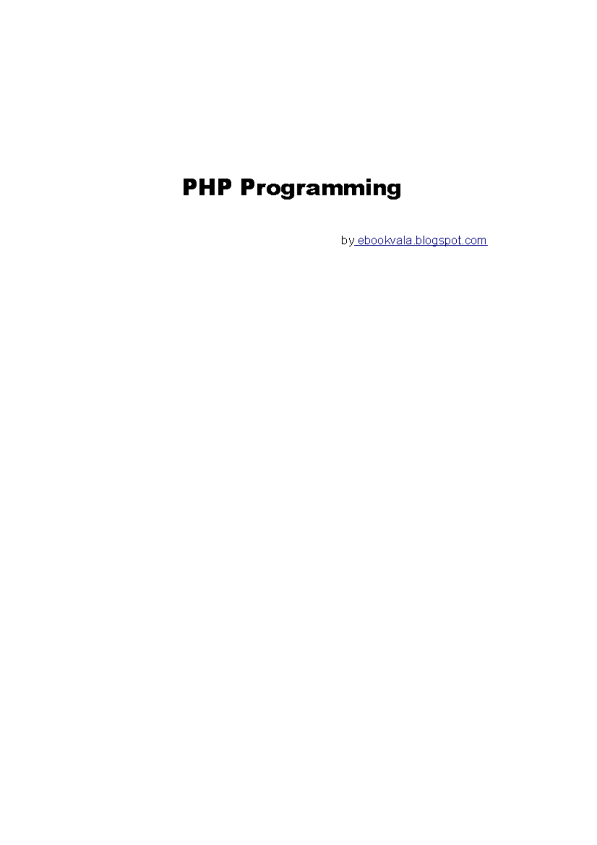 0061 course php programming language - PHP Programming by ebookvala ...