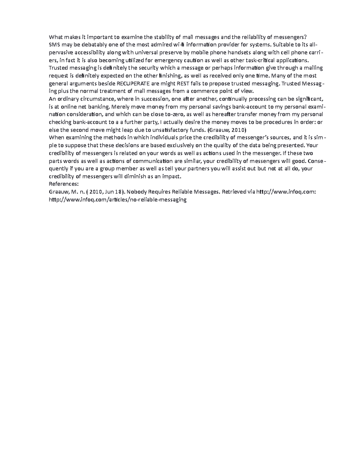Why is it important to analyze the reliability of messages and the ...