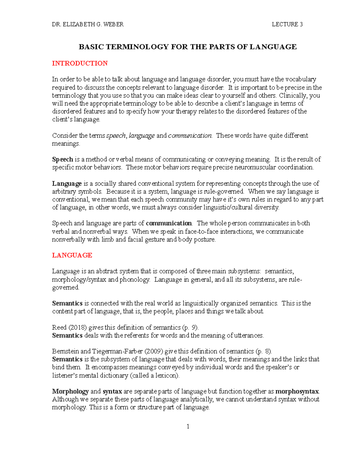 Lecture+3 7 7 22 - Lecture notes - BASIC TERMINOLOGY FOR THE PARTS OF ...
