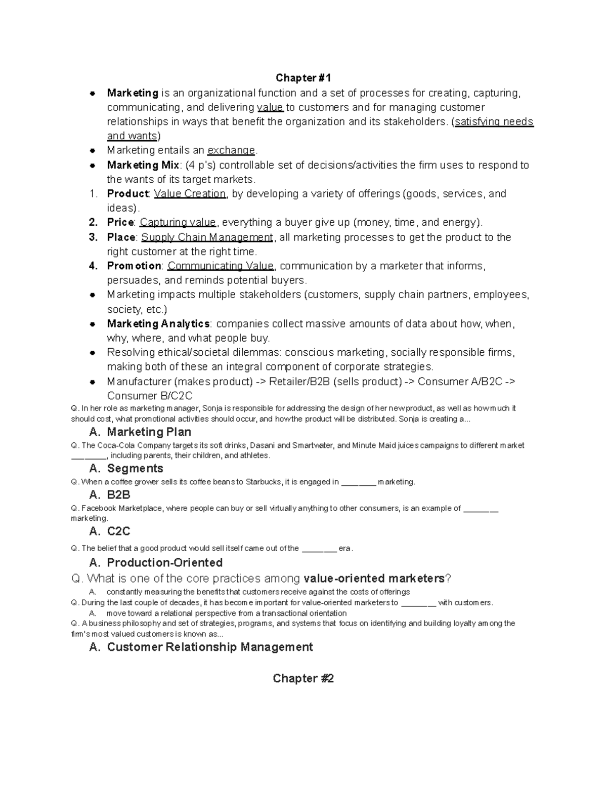BUS 360 Exam #1 Notes - NCSU BUS 360 Exam #1 Cheat Sheet - Chapter ...