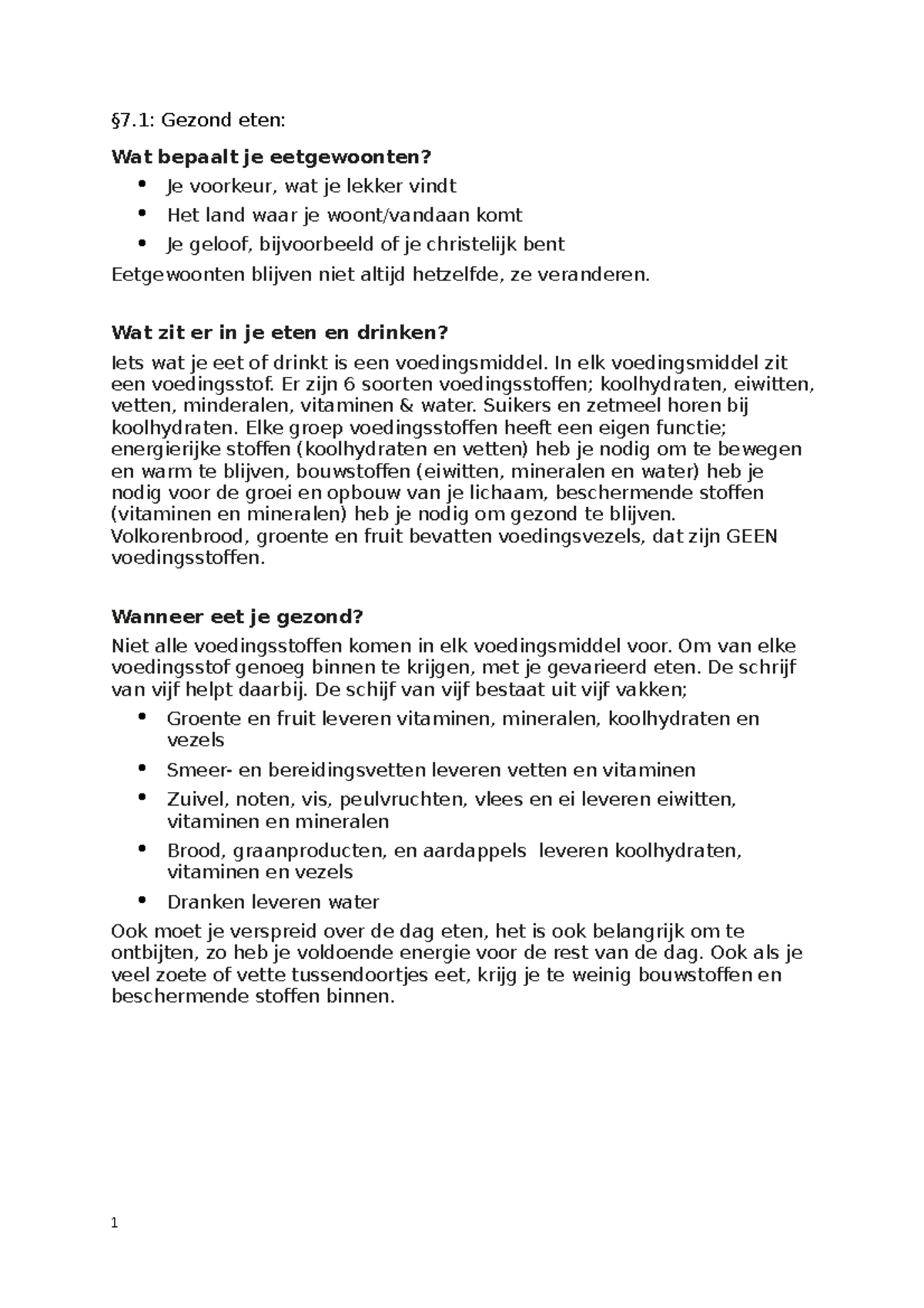 Biologie Samenvatting H7 - §7: Gezond Eten: Wat Bepaalt Je Eetgewoonten ...