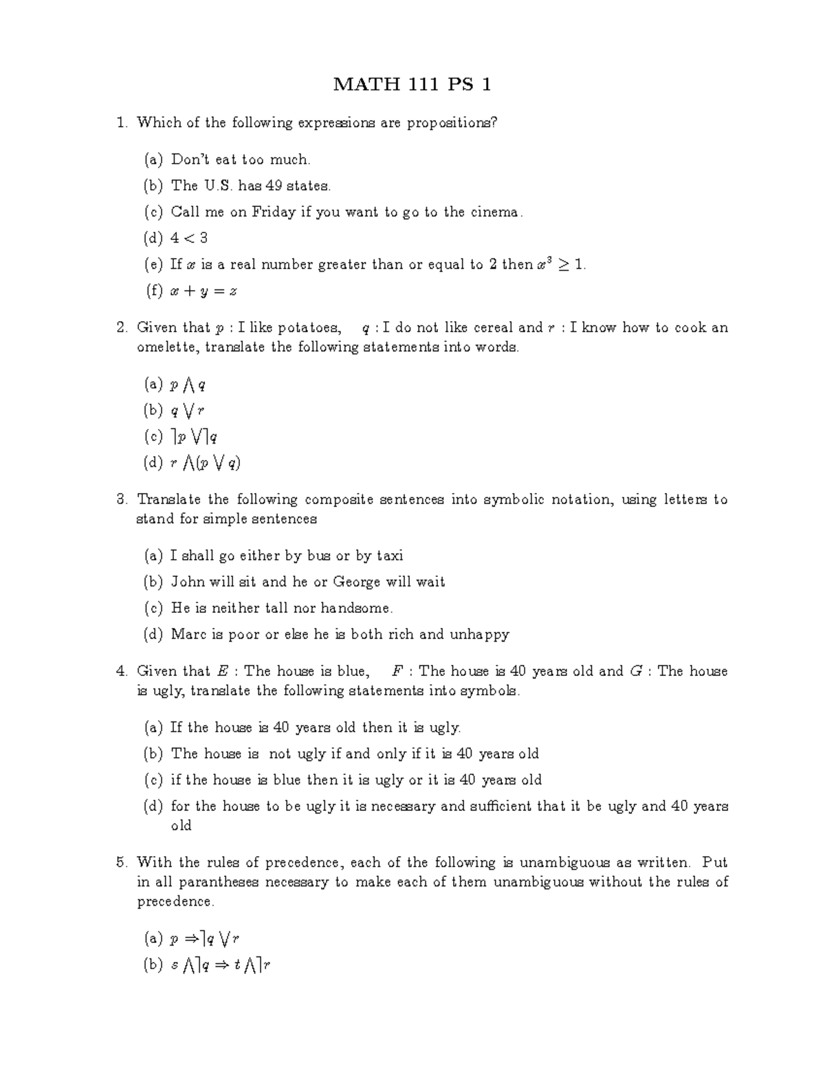 111ps1 Ok This Is A Try Discrete Mathematics Math 162 Boun Studocu