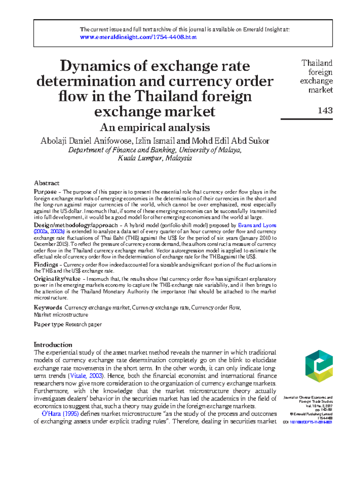 10-1108 Jcefts-11-2016-0031 - Dynamics of exchange rate determination ...