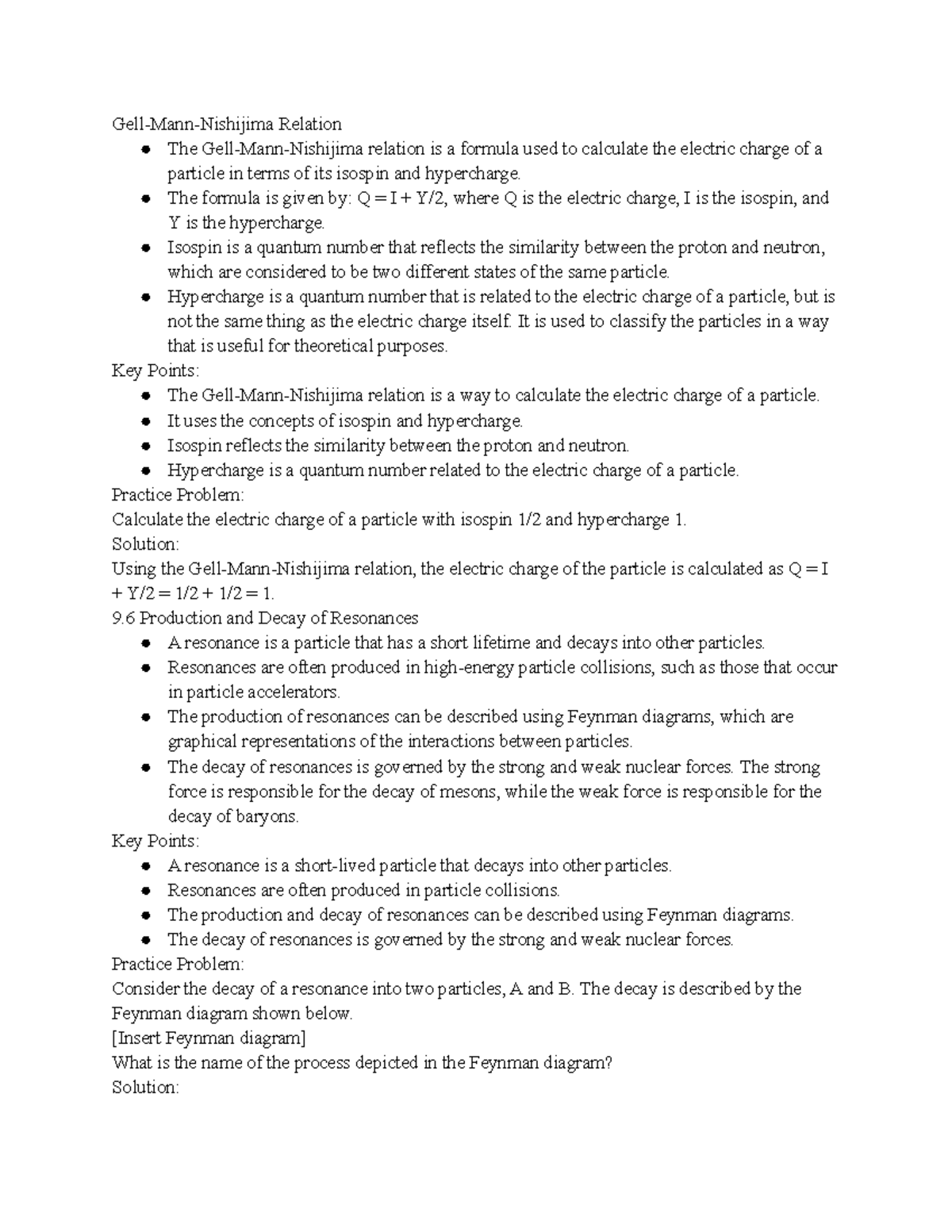 Chapter 11.2 Notes - Gell-Mann-Nishijima Relation The Gell-Mann ...