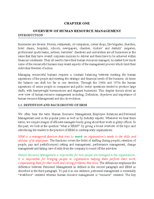 Ch. 5. HRM - Lecture notes - CHAPTER FIVE TRAINING AND DEVELOPMENT ...