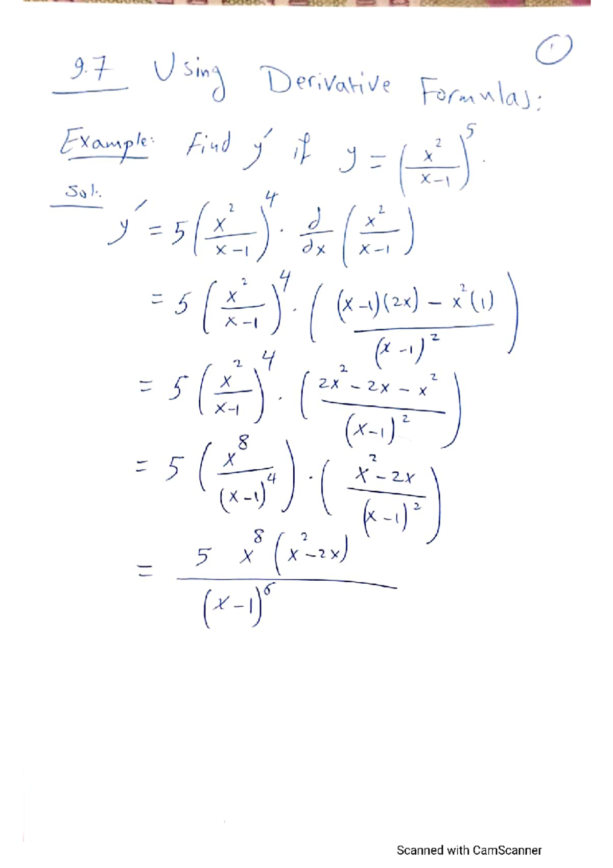 9.7 - rfgeg - 9 Using Derivative Formulas: Example Find ) if 4 Jx d (xi ...