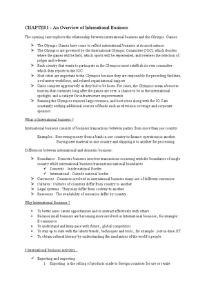 Chapter 1 - Summary International Business - CHAPTER 1: GLOBALIZATION 1 ...